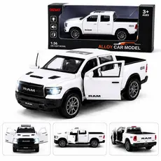 Miniatura Dodge Ram Caminhonete Colecionável em Metal Escala 1:36 Carrinho Fricção Presente Infantil