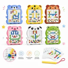 Lousa Mágica Prancheta Magnética para Crianças Brinquedo Educativo com Cartelas de Desenho Criativos