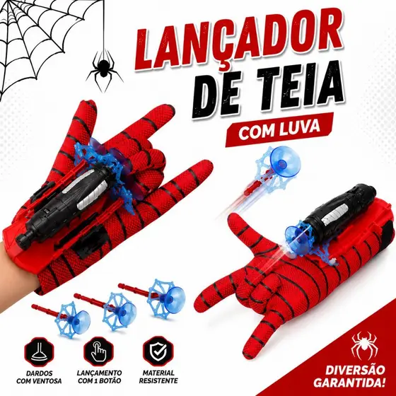 Brinquedo Infantil Luva Lança Teia com Ventosa do Homem Aranha