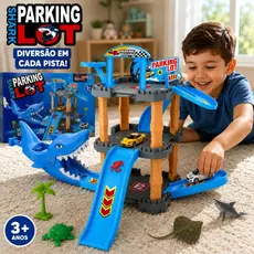 Pista de Carrinhos infantil Brinquedo Kit de Montar Educativo - Parking Shark