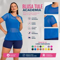 Blusa Feminina De Tule Para Academia Moda Fitnes