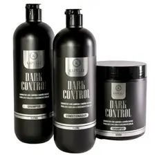 Kit Shampoo + Condicionador + Máscara Dark Control Kapelli Cosmetic Tratamento Capilar Profissional