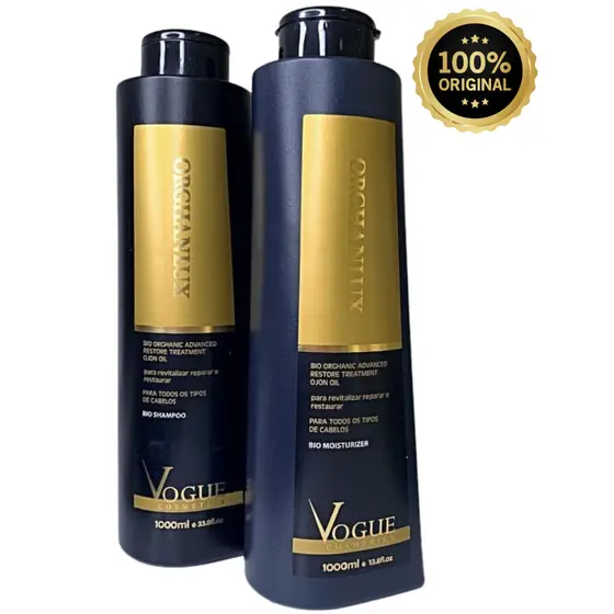 Kit Vogue Organlux Bio Shampoo + Bio Moisturizer 1L Cada Tratamento Capilar Profissional Original