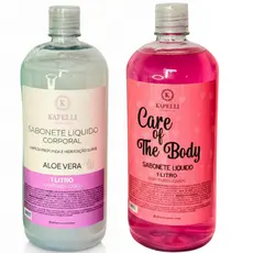 KIT 2 SABONETES LÍQUIDOS KAPELLI 1L – ALOE VERA + CARE OF THE BODY