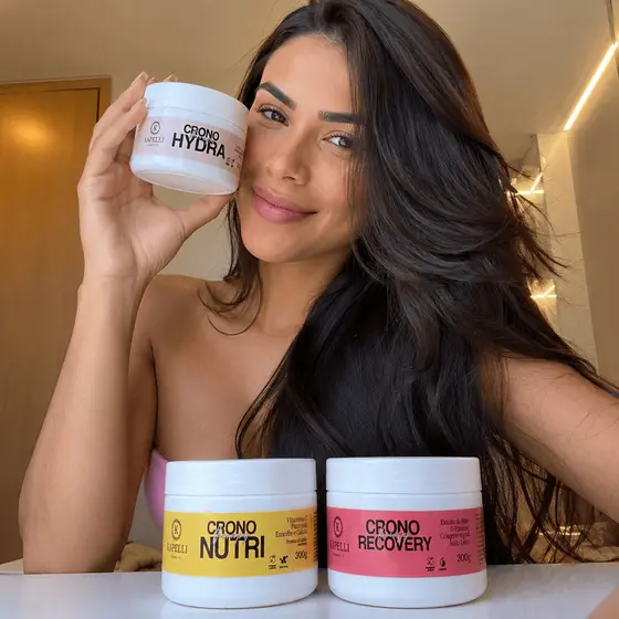 Kit Cronograma Capilar Profissional Kapelli 900g Hidratação Nutrição Reconstrução 3 Máscaras