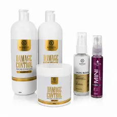 Combo 5 em 1 Kapelli Shampoo Damage 1L + Condicionador Damage 1L + Máscara 500g + Óleo Reparador 60ml + Body Splash 30ml