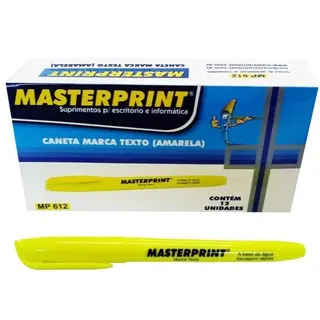 Kit 12 Marca Texto Neon Amarelo Masterprint - Grifa Texto