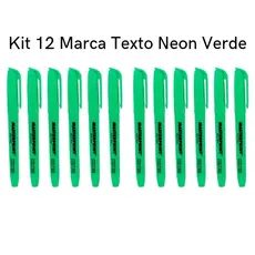 Kit 12 Marca Texto Neon Verde Masterprint - Grifa Texto
