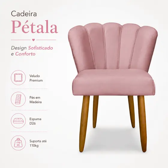 Cadeira Para Manicure Penteadeira Salão de Beleza Pétala