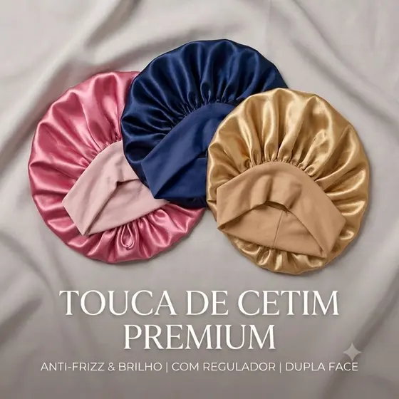 touca de cetim com faixa