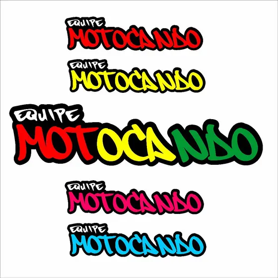 Adesivo Equipe Motocando 30 x 7 - Adesivos De Recorte Para Moto Capacete Motos Bau