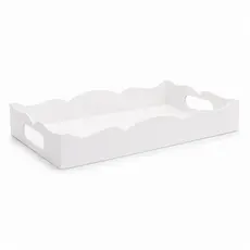 Bandeja Volteada 100% MDF Branca 31x22x05cm Para Café Maquiagem Perfumes Organização Casa E Eventos