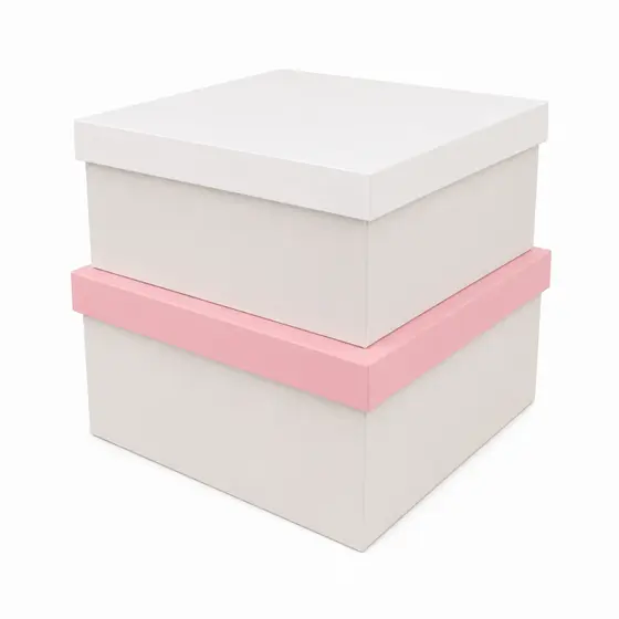 Caixa 100% MDF 20x16x7,5cm Branca Rosa  Para Presente Lembrancinha