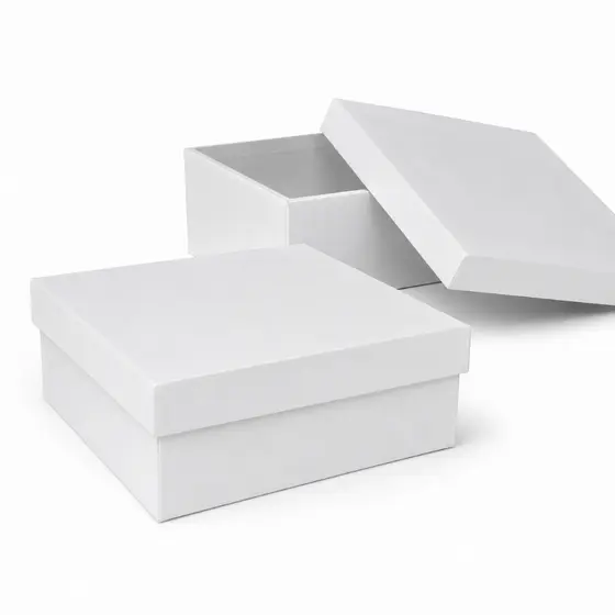 Kit 2 Caixas 100% MDF Brancas 17x17x7cm Para Lembrancinhas Presentes Personalização Festas Casa Lar