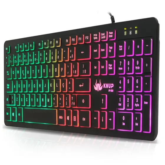Teclado Gamer para jogos Rgb Semi-mecânico Anti-ghost Abnt2 Chocolate Usb Computador Pc Ps4 Xbox One