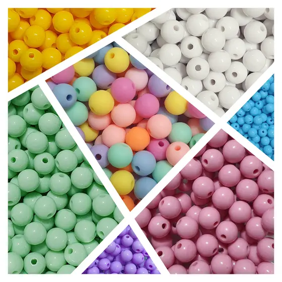 Miçanga Leitosa  8mm - 100 Unidades Varias Cores