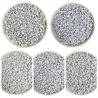 Miçangas Infantil Alfabeto Branco e Preto 7mm Da Mesma Letra Para Pulseiras e Artesanatos