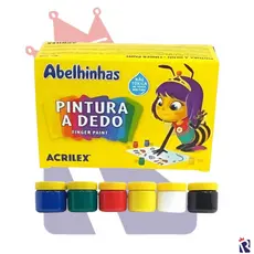 TINTA PINTURA A DEDO 6 CORES 15ML CADA - ACRILEX