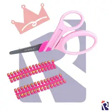 TESOURA ESCOLAR ACRILEX COM ALFABETO AZUL OU ROSA