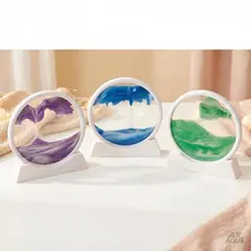 Ampulheta Duna 3D Vidro Moving Sandscape Areia Movediça 14.5CM