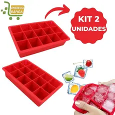 Kit 2 Formas De Gelo Silicone para 15 Cubos Cada Para Bebidas Drinks
