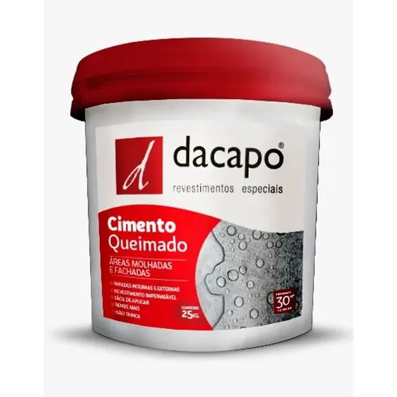 Efeito Cimento Queimado Parede Pronto Para Interior Dacapo 25Kg