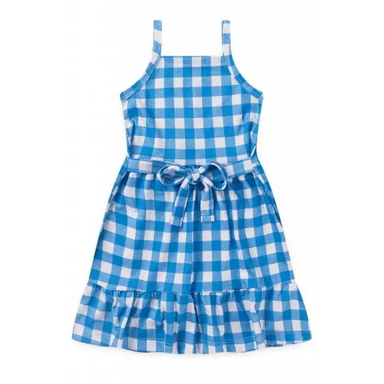 Vestido Infantil Feminino Xadrez Amarração