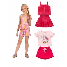 Kit Sortido 2 Peças de Roupas Infantil  Verão- 1 Camisas + 1 Shorts