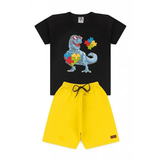 Conjunto Masculino Infantil Dinossauro Óculos