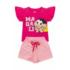 Conjunto Feminino Infantil Magali Humm Amo Melancia- Turma da Mônica