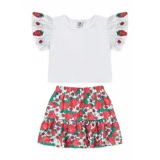 Conjunto Infantil Feminino Flor De Morango