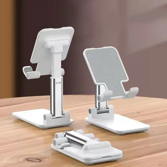 Suporte de Mesa para Celular e Tablet Dobrável com Base Antiderrapante
