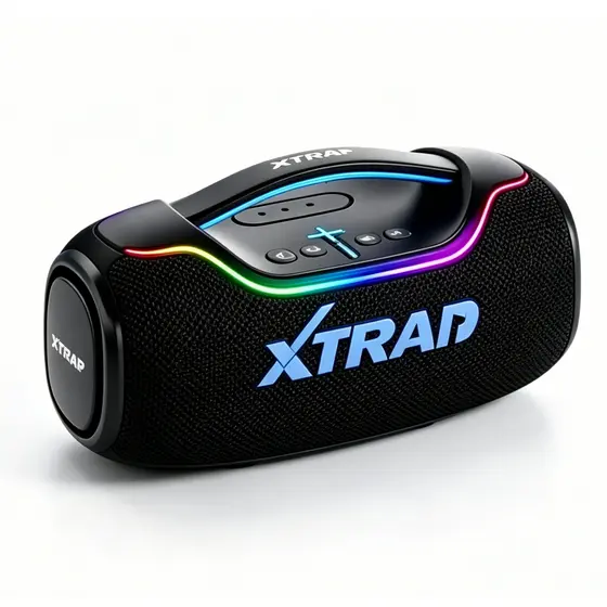 Caixa de Som Potente 200W IPX6 Bluetooth 5.4 TWS Multimídia Completa com LED