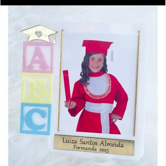 Porta retrato formatura 1 a 3 unidades formatura de ABC - Formatura infantil - Lembrança de formatura -