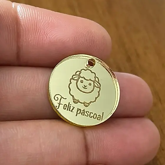 Tag Acrilico Personalizada Ovelhinha Páscoa - Lembrancinha Etiqueta Aplique Chaveiro