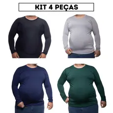 Kit 4 Camisa Plus Size Masculina Proteção Solar UV50+ Segunda Pele Térmica G1 ao G4
