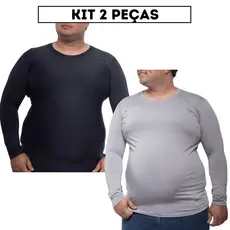 Kit 2 Camisas Plus Size Masculina Proteção Solar UV50+ Segunda Pele Térmica G1 ao G4