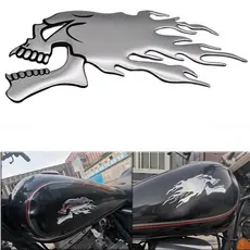2 Pçs 3D Fantasma Crânio Motocicleta Tanque Adesivos , Decalques Legais Do Carro , Personalizados Da Modificação Criativ
