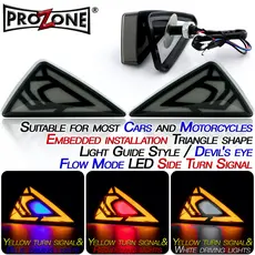 2pcs Motocicleta LED Diabo Olhos Luzes Sinal De Volta Sequencial Montagem Embutida