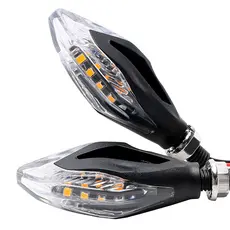Universal Motocicleta 5 LED Dupla Face Cor Luzes Indicadoras De Mudança Sempre Ligadas