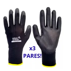 Kit 3 Luva Tatil Multitato CA 30916 Luva PU Volk Pedreiro Marceneiro Luva Seguranca Protecao