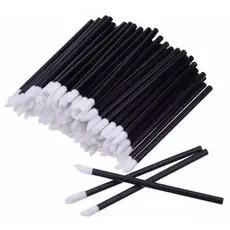 100 Pincel Aplicador de Batom e Gloss Descartável Preto