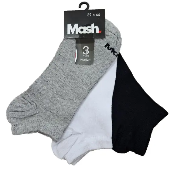 kit 3 Pares Meia Sapatilha Invisível Mash Ref.: 0M0.02