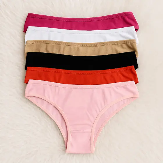 Kit Calcinha de 100% Algodão Lisa Conforto e Suavidade Linha Confort Premium