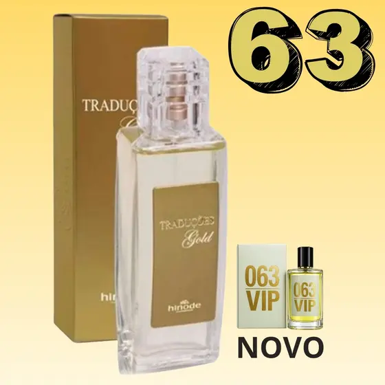 Perfume Feminino Traduções Gold Nº 63 Hinode 100ml/50ml - Woody Oriental - Nova Embalagem