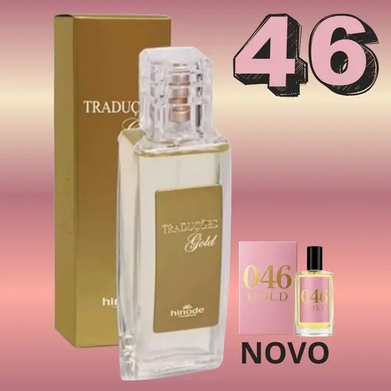 Perfume Feminino Traduções Gold Nº46 - Hinode 100ml/50ml - Frutal - Nova Embalagem Alternativa