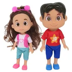 Kit Bonecos Maria Clara E JP 15Cm Brinquedo Infantil Youtubers Criança Menino Menina