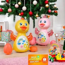 Brinquedo Patinho Fujão Elétrico Com Som Luz E Movimento Pato Dançante Lançamento Exclusivo