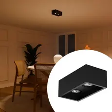 Plafon Spot Sobrepor Modular Recuado de Teto Quadrado Direcionável Decoração do lar Sala Cozinha Corredor Casa