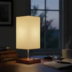 Abajur luminária de Mesa Quadrado Com Interruptor Cúpula algodão Casa canto de Sala Quarto cabeceira de Cama escritório